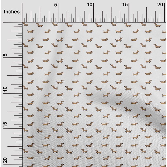 oneOone Cotton Poplin Fabric Dachshund Dog Printed Craft Fabric BTY 42 Inch Wide