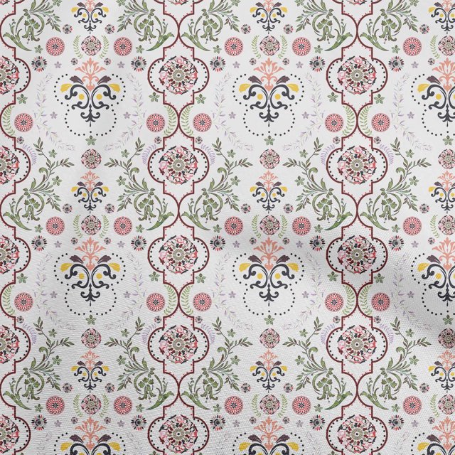oneOone Cotton Poplin Gray Fabric Block Fabric For Sewing Printed Craft Fabric By The Yard 56 Inch Wide