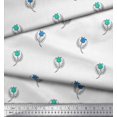 thumbnail image 2 of Soimoi Rayon Fabric Leaves & Floral Block Print Sewing Fabric Yard 56 Inch Wide, 2 of 3