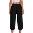 thumbnail image 4 of LUOGENLI Pantalon Décontracté pour Femme Pantalon Capri pour Femmes Été Pantalon Décontracté Extensible Pantalon Taille Haute Pantacourt Habillé avec Poche Pantalon Décontracté devant Plat Coupe Droite Régulière pour Femmes Noir P, 4 of 9
