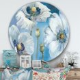 thumbnail image 3 of Designart 'Handpainted White Flower on Blue II' Farmhouse Metal Circle Wall Art, 3 of 3