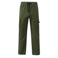thumbnail image 4 of Men's Four Seasons Street G Style Sweatpants Leisure Sports Multi Pocket Work Pants Cargo Foot Mouth Cap Rope Cargo Pants Waist Lace Up Patchwork Ribbon Standard Woven Cargo Trousers, 4 of 6