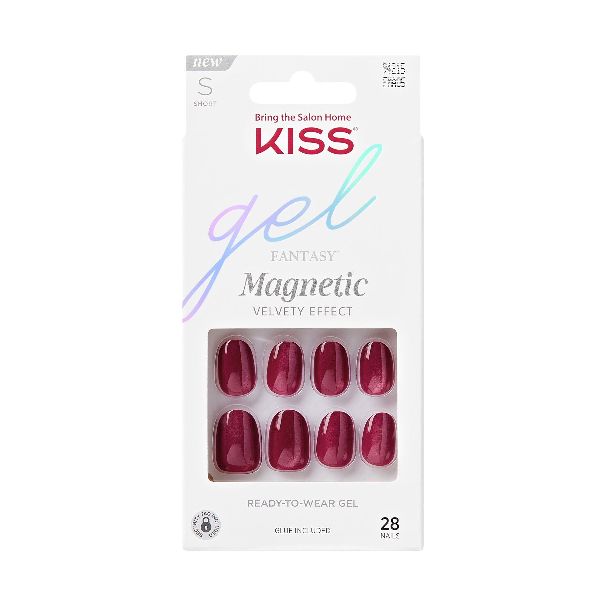 KISS Gel Fantasy Magnétique - Libérez-Nous, Rouge, Ovale, Court