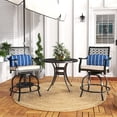 thumbnail image 2 of Costway Ensemble de 4 Tabourets de Bar Pivotants pour Patio avec Coussins, Accoudoirs et Bascule, 2 of 7