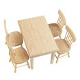 thumbnail image 2 of Wooden Table & Chair Kit  Miniature Dining Room Dollhouse Accessories  1/12 Scale, 2 of 9