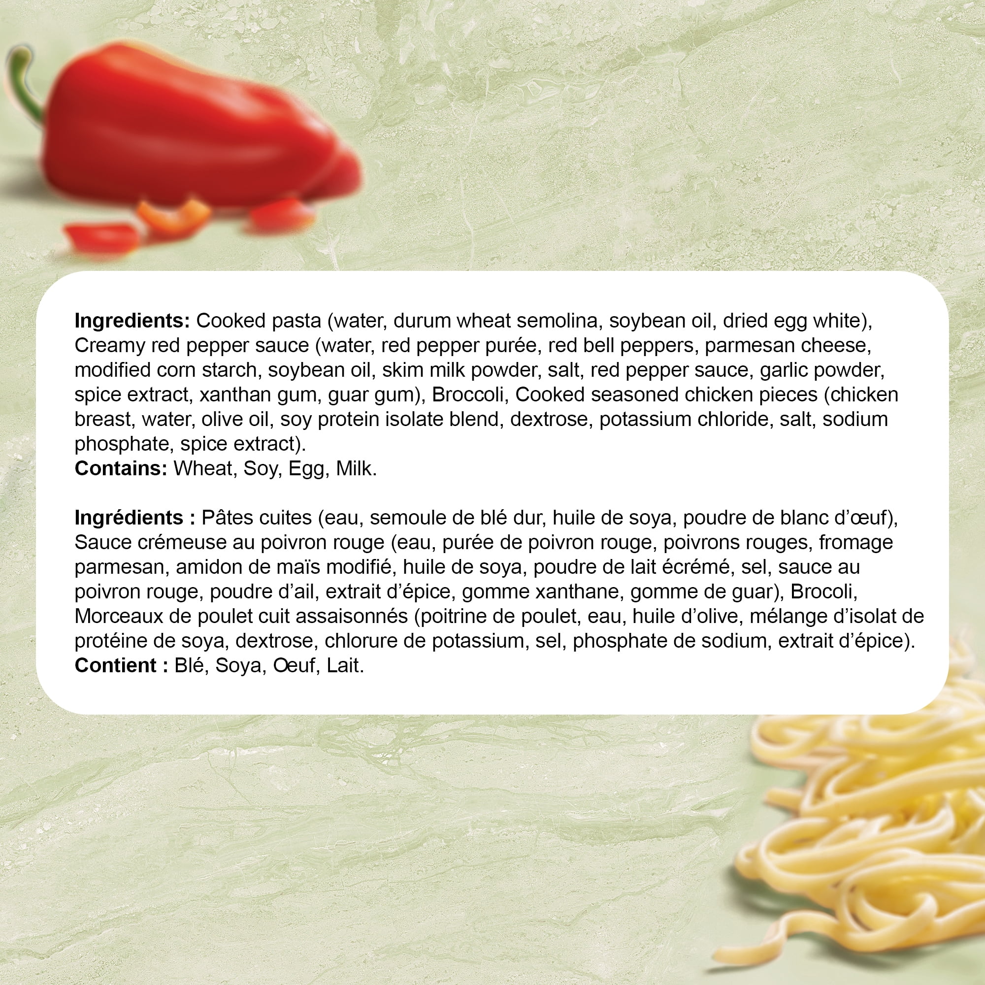 Healthy Choice Gourmet Steamers Grilled Chicken Red Pepper Alfredo Frozen Dinner with Chicken Breast, Pasta, Broccoli and Red Pepper Alfredo Sauce, No Artificial Flavours, No Preservatives, Frozen Meal, 292g