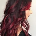thumbnail image 4 of RKSTN Perruques Cheveux Humains 70CM Rouge Dégradé Perruques de Fête Cheveux Longs Bouclés Couleurs Mixtes Perruque Synthétique Perruques Sans Colle, 4 of 4