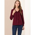 thumbnail image 2 of INSPIRE CHIC Women's Cute Collar Plaid Blouse Long Sleeve Button-Down Shirts, 2 of 6