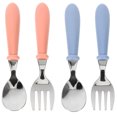 thumbnail image 1 of 4Pcs Toddler Utensils Kids Silverware Children Spoons and Forks Set Baby Feeding Essentials, 1 of 9