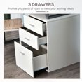 thumbnail image 4 of 47" White Computer Desk with Reversible Drawers - Home Office Writing Table | Metal Frame, 23.6" Wide | Ideal for Work & Study Spaces, 4 of 7