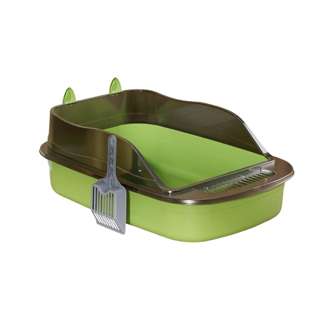 Milaget Bac à Litière pour Chat Bassin de Lit Bassin de Lit Bac à Litière pour Chaton Toilette pour Chat Plateau à Litière Tamisant Vert