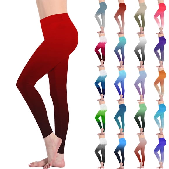 QATAINLAV Womens Seamless Scrunch Butt Gym Yoga Pants Casual High Waisted Workout Leggings Fashion Gradient Print Tights Activewear Stretchy Pants Gray S Holiday Sales