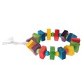 thumbnail image 2 of Wooden Bird Swing Perch, Colorful Attractive Comfortable Safe Natural Bird Wooden Blocks Swing  For Parrots For Birds, 2 of 8
