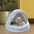 thumbnail image 2 of Lit pour Chat Intérieur, Nid de Chat, Confortable Semi-Fermé Lavable, Tente pour Animaux de Compagnie M Bleu Clair, 2 of 7