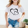 thumbnail image 4 of WEAIXIMIUNG Vêtements pour Filles 4T Automne Enfant Filles Mignon Graphique Col Rond Manches Courtes Tee Été Décontracté T-Shirt 140, 4 of 6