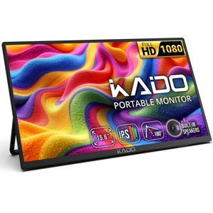 Kado 15.6 1 cm FHD Moniteur portable pour ordinateur portable, 1080p Deuxième affichage IPS 1920x1080 HDMI USB-C Extendeur d'écran portable, 180&deg; Kickstand pour PC, - C'est pas vrai.