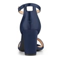 thumbnail image 2 of BLISSFUL STEP Women's Shoes Ankle Strap Buckle Block Heel Sandals Navy Blue 5.5, 2 of 8