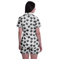 thumbnail image 4 of Moomaya Button Up Pjs For Women Cotton Shorts Shirt Set Notch Collar Sleepwear, 4 of 6