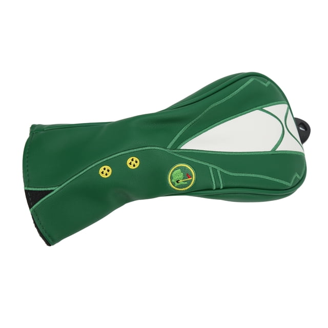 Golf Club Head Covers, PU Leather Waterproof Headgear Set with Interchangeable No. Tags, Simple Convenient to Use, Elastic Neckline, Soft Thick Lining, Green Jacket Design