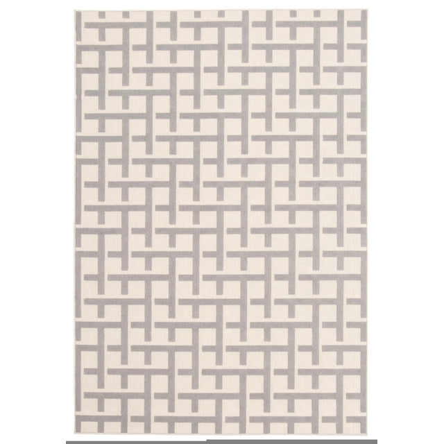 ECARPET Indoor/Outdoor for Balcony, Patio and Garden Villa Light Grey Rug