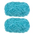 thumbnail image 1 of Uxcell 2 Pcs Fil Velours Fil Chenille 2x100g/7.1oz Longueur Totale 174 Yards Super Volumineux Polyester Fil Doux pour Couverture Bleu, 1 of 7