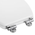 thumbnail image 4 of 2PCS Replacement Toilet Seat Hinge Set Chrome Hinges With Fittings For Wood Finished, 4 of 9