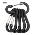 thumbnail image 3 of Transemion 5pcs Stainless Steel Climbing Button Carabiner Easy To Hiking And Backpacking black, 3 of 6