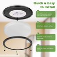 thumbnail image 4 of 12 Inch Flush Mount Ceiling Lights, 36W 3200LM Black Dimmable Light Fixtures Ceiling Mount, 3000K-5000K Selectable Modern Kitchen Light Fixtures for Stair, 4 of 9