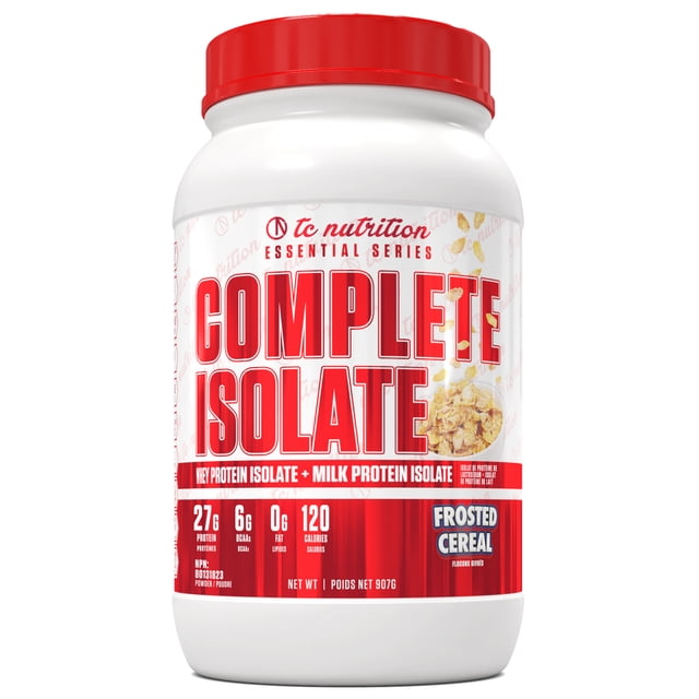 Complete Isolate Whey Protein Isolate + Milk Protein Isolate Powder - 27g Protein, Zero Fat and Low Carbs, Build Muscle, Improve Recovery, Whey Protein Powder, Frosted Cereal, 28 serv (2lb)