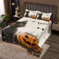 thumbnail image 2 of Erosebridal Couvre-Lit Réversible Kawaii Chat Citrouille d'Halloween Ensemble Format Grand Lit, 2 of 6