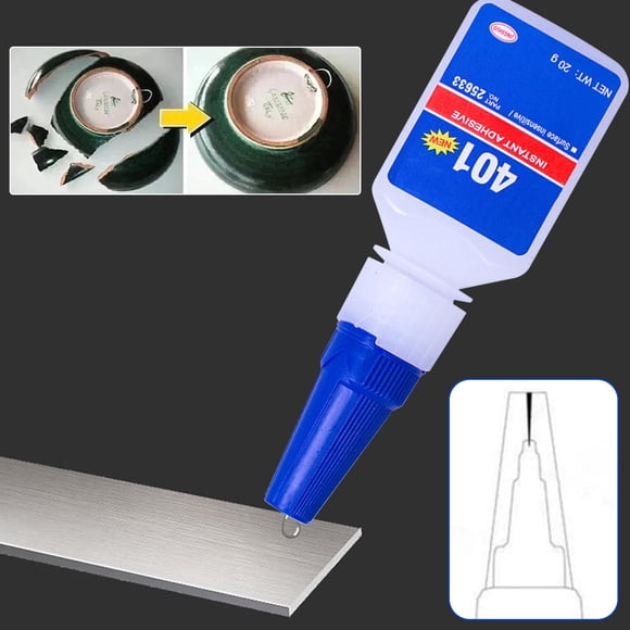 Cyanoacrylate Liquid Adhesive | High Strength Fast Curing Super Glue | Clear Instant Bond | Multi-Material Repair | Metal Plastic Wood Textile Leather | 20g Tube