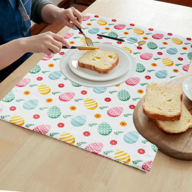 Feltree Easter Fabric Printed Tea Towel Eggs Napkin Tableware