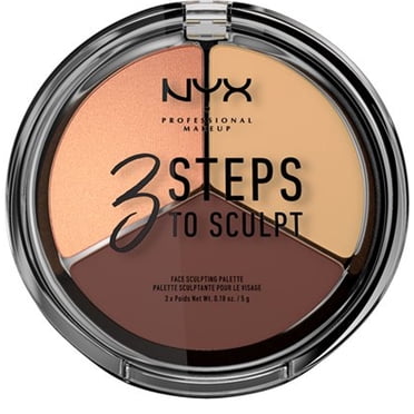 NYX Professional Makeup Palette de Modelage du Visage en 3 Étapes Moyen 0,54 Oz