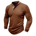 thumbnail image 1 of RKSTN Mens Sweatshirt knit Beefy Muscle Basic Solid Pure Color Shirts Long Sleeve V Neck Blouse Tops with Buttons, 1 of 7