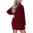thumbnail image 3 of Women's Loose Oversize Turtleneck Wool Long Pullover Sweater Dress, 3 of 5
