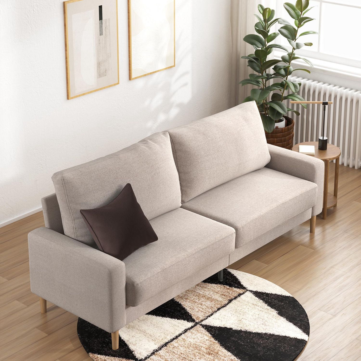 Zinus Colton 76 inch 3 Seat Upholstered Sofa Couch