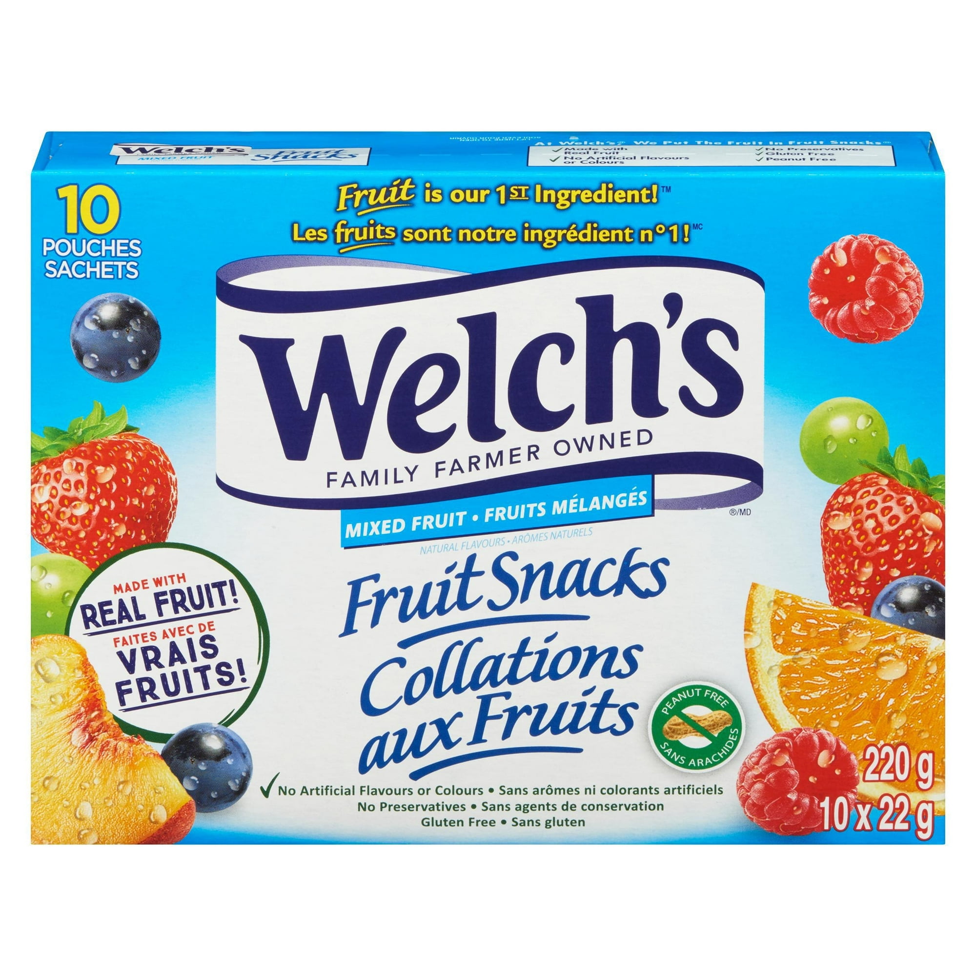 Welch's Fruit Snacks, Mixed Fruit, 10 Bags Snack Box, Gluten Free Snacks