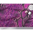 thumbnail image 3 of Soimoi Pink Modal Satin Fabric Leopard & Snake Animal Skin Decor Fabric Printed Yard 42 Inch Wide, 3 of 3