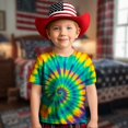 thumbnail image 1 of Hauts et T-Shirts pour Filles - T-Shirt Graphique à Manches Courtes Imprimé Tourbillon Col Rond Décontracté Confortable pour Usage Quotidien pour Tout-Petits et Enfants 2-13 Ans, 1 of 4
