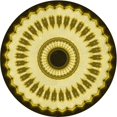thumbnail image 1 of Ahgly Tapis Rond Lavable en Machine Intérieur Transitionnel Jaune Audacieux, 3 Pieds Rond, 1 of 7