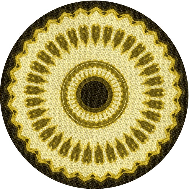 Ahgly Tapis Rond Lavable en Machine Intérieur Transitionnel Jaune Audacieux, 3 Pieds Rond