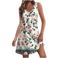 thumbnail image 2 of Ovzne Robes d'Été pour Femmes Robe d'Été Mode Imprimée avec Poches Sans Manches Col en V Robe d'Été Imprimée en Liquidation, 2 of 5