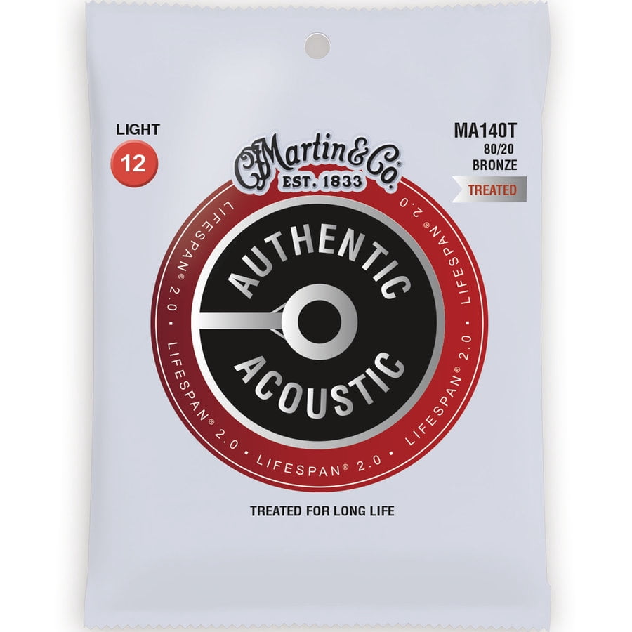 Martin Authentic Lifespan 2.0 Cordes de Guitare Acoustique - 80/20, Légères