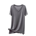 thumbnail image 1 of Birdeem T-Shirt de Base Mince Décontracté pour Femme, Coupe Ajustée, Longueur Moyenne, Manches Courtes, Col Rond, 1 of 1