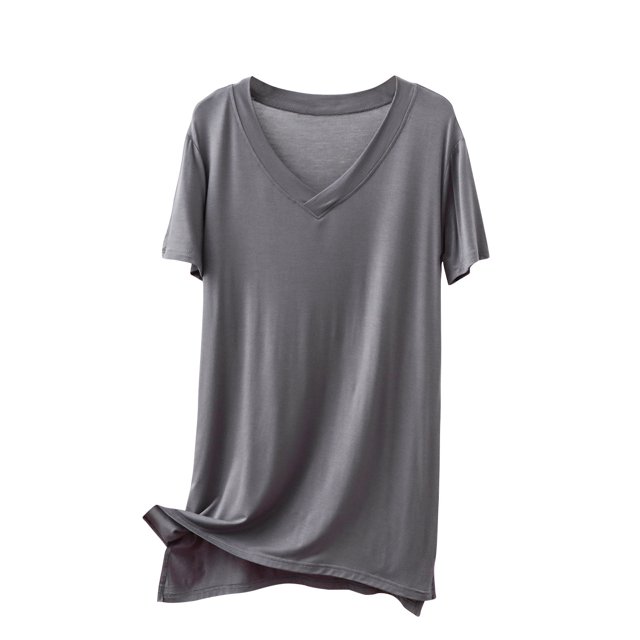 Birdeem T-Shirt de Base Mince Décontracté pour Femme, Coupe Ajustée, Longueur Moyenne, Manches Courtes, Col Rond