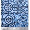 thumbnail image 1 of Soimoi polyester Crepe Fabric Damask Patchwork Printed Craft Fabric by the Yard 52 Inch Wide, 1 of 3