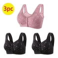 thumbnail image 3 of Bigersell Women's Bras Front Closure 3pcs Training Bra Style R-78 Breathable Pullover Bras Pack R-78-pinky, 3 of 5