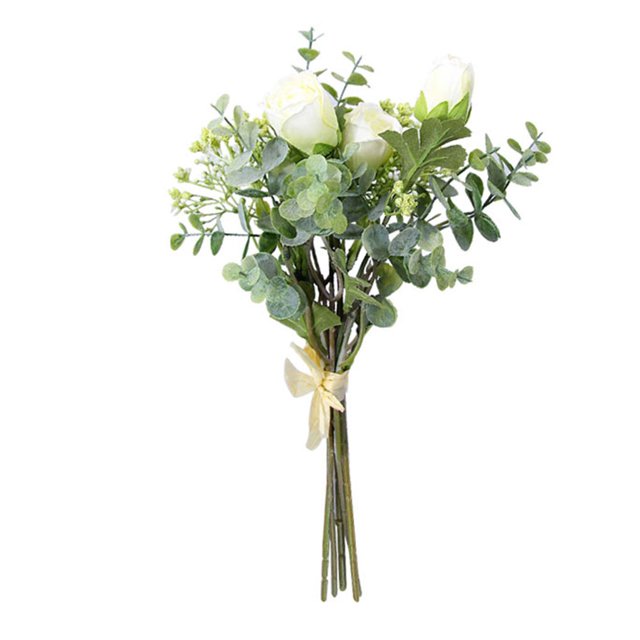 thinsony Artificial Flower Bouquet Wedding Party Simulation Floral Decor Home Decoration artificial Flower, White