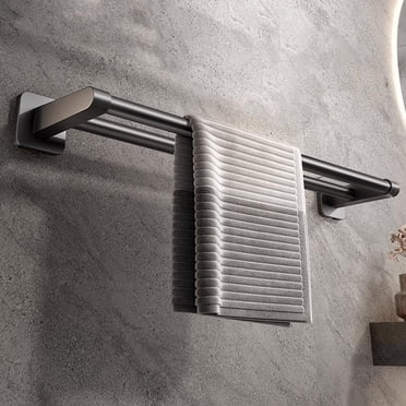Dvkptbk Bathroom Organizer Double Bath Towel Bar, 16 Inch 304 Stainless Steel Thicken 0.8mm Towel Rack for Bathroom, Towel Brushed Finished Wall Mount Household Tools