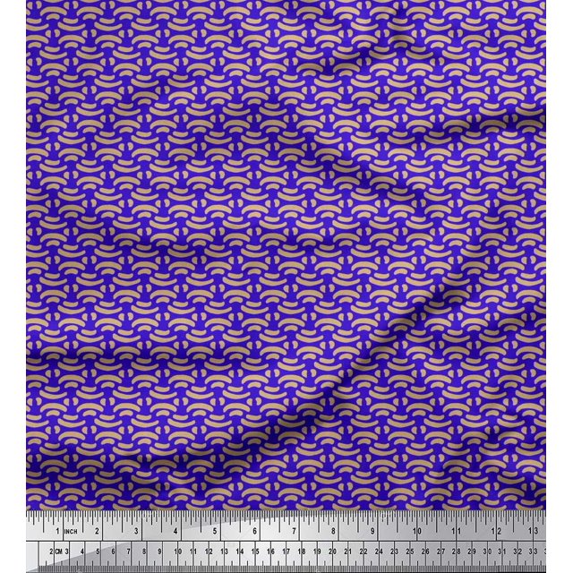 Soimoi Rayon Fabric Brush Stroke Abstract Print Fabric by Yard 42 Inch Wide